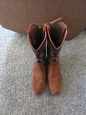 Ariat Tan And Teal Suede Boots